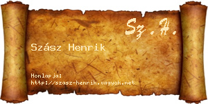 Szász Henrik névjegykártya